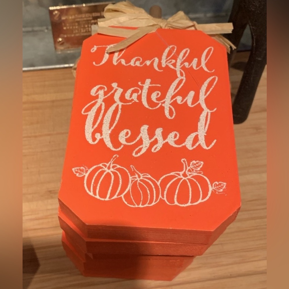 🌹Thankful Grateful Blessed Wooden Fall Decor